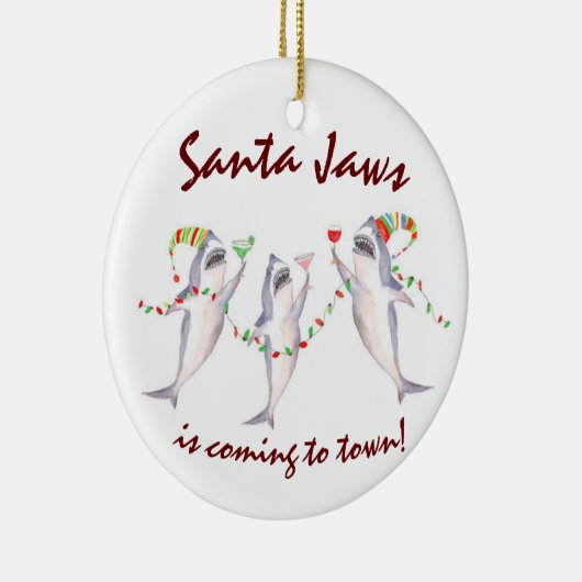 Santa Jaws Keramisch Ornament (Rechts)