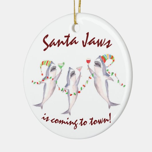 Santa Jaws Keramisch Ornament (Links)