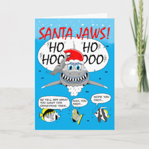 SANTA JAWS. kerstwenskaart. Haak plezier. Feestdagen Kaart