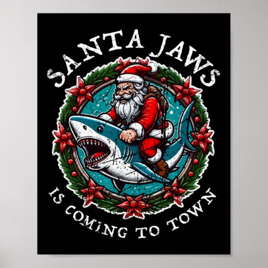 Santa Jaws komt naar kerststad Santa Jaws Poster (Voorkant)