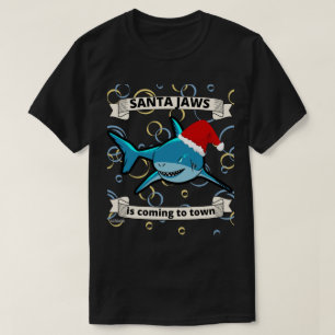 SANTA JAWS KOMT TEGEM KERSTIS een grappige kerstha T-shirt