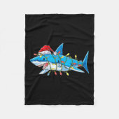 Santa Jaws Shark-kerstlampjes Merry Sharkmas X Fleece Deken (Voorkant)