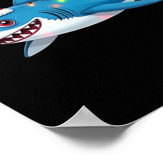 Santa Jaws Shark-kerstlampjes Merry Sharkmas X Poster (Hoek)