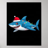 Santa Jaws Shark-kerstlampjes Merry Sharkmas X Poster (Voorkant)