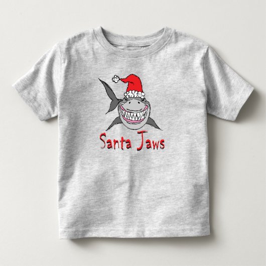 Santa Jaws Shark Kerstmis Kinder Shirts (Voorkant)