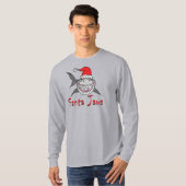 Santa Jaws Shark Kerstmis T-shirt (Voorkant volledig)