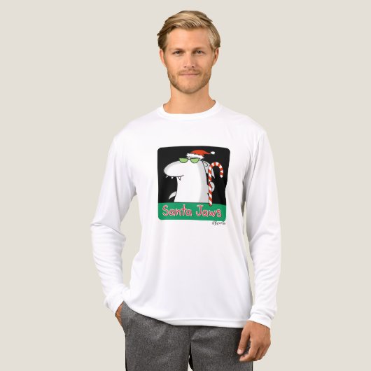 Santa Jaws Tri-Blend Shirt (Voorkant)
