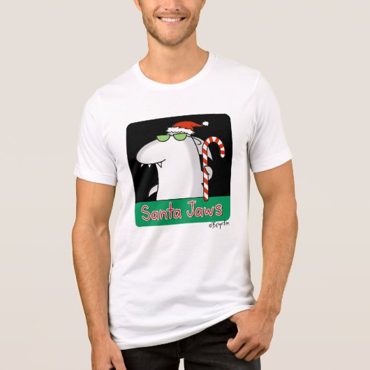 Santa Jaws Tri-Blend Shirt (Voorkant)
