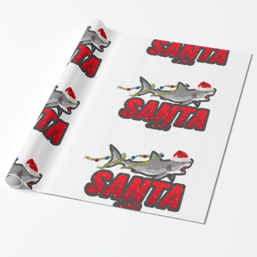 "SANTA JAWS" verpakkingspapier Cadeaupapier (Uitgerold)