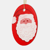 Santa "je groeten" rood en wit ornament (Links)