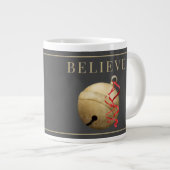 Santa JINGLE BELL, GELOOF Typografie Grote Koffiekop (Voorkant rechts)