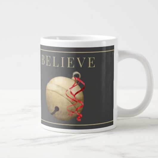 Santa JINGLE BELL, GELOOF Typografie Grote Koffiekop (Rechts)