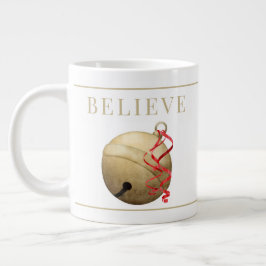 Santa JINGLE BELL, GELOOFLIJK Typografie Giant Cof Grote Koffiekop
