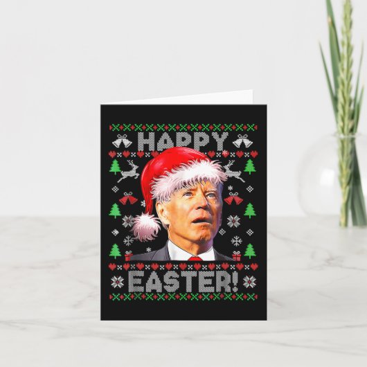 Santa Joe Biden Gelukkig Pasen Lelijke Kerstmis 1 Kaart (Voorkant)