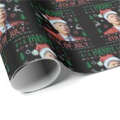 Santa Joe Biden Happy 4 juli Ugly Kerstmis Cadeaupapier (Rol Hoek)