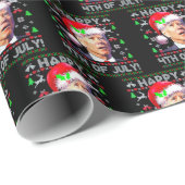 Santa Joe Biden Happy 4 juli Ugly Kerstmis Cadeaupapier (Rol Hoek)