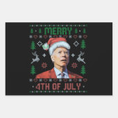 Santa Joe Biden Happy 4 juli Ugly Kerstmis Inpakpapier Vel (Voorkant)