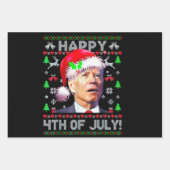 Santa Joe Biden Happy 4 juli Ugly Kerstmis Inpakpapier Vel (Voorkant)