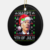 Santa Joe Biden Happy 4 juli Ugly Kerstmis Keramisch Ornament (Links)