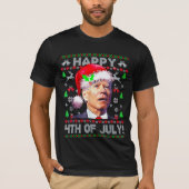 Santa Joe Biden Happy 4 juli Ugly Kerstmis T-shirt (Voorkant)