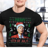 Santa Joe Biden Happy 4 juli Ugly Kerstmis T-shirt