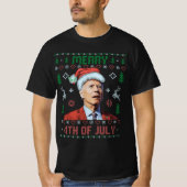 Santa Joe Biden Happy 4 juli Ugly Kerstmis T-shirt (Voorkant)