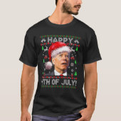 Santa Joe Biden Happy 4e juli lelijke kerst T-shirt (Voorkant)