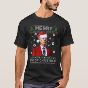 Santa Joe Biden Happy 4e juli lelijke kerstmis T-shirt
