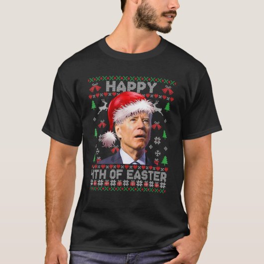 Santa Joe Biden Happy 4e paasfeest Ugly T-shirt (Voorkant)