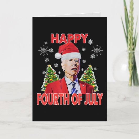 Santa Joe Biden Happy 4th of July Funny Christmas Feestdagen Kaart (Voorkant)