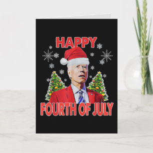 Santa Joe Biden Happy 4th of July Funny Christmas Feestdagen Kaart