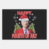 Santa Joe Biden Happy 4th of July Funny Christmas Inpakpapier Vel (Voorkant)