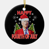 Santa Joe Biden Happy 4th of July Funny Christmas Keramisch Ornament (Voorkant)