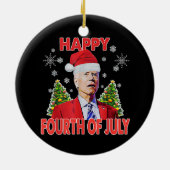 Santa Joe Biden Happy 4th of July Funny Christmas Keramisch Ornament (Achterkant)