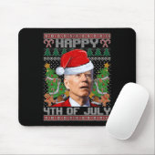 Santa Joe Biden Happy 4th van juli Lelijke Kerstda Muismat (Met muis)