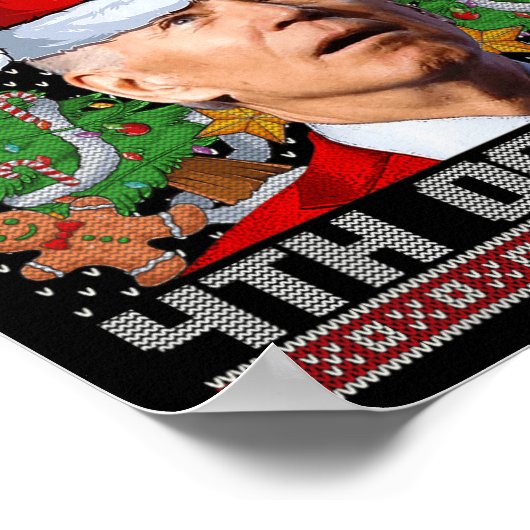 Santa Joe Biden Happy 4th van juli Lelijke Kerstda Poster (Hoek)