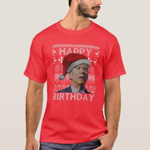 Santa Joe Biden Happy Birthday verwarde schimmelig T-shirt