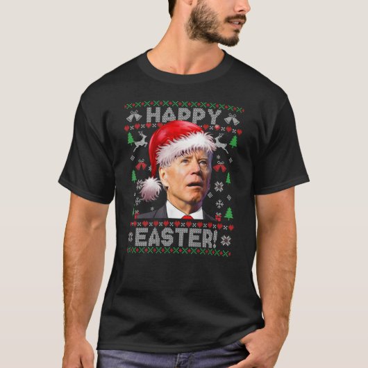 Santa Joe Biden Happy Easter Ugly Sweater (ON BACK T-shirt (Voorkant)