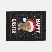 Santa Joe Biden Happy Paast Ugly met Kerstmis Fleece Deken (Voorkant (Horizontaal))