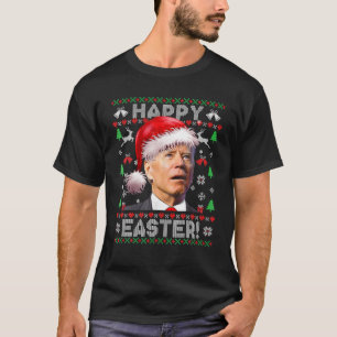 Santa Joe Biden Happy Paast Ugly met Kerstmis T-shirt