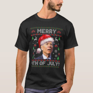 Santa Joe Biden Merry 4 juli lelijke kerst S T-shirt