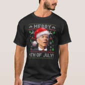 Santa Joe Biden Merry 4 juli Ugly Sweater (OP T-shirt (Voorkant)