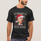 Santa Joe Biden Merry 4th of Easter Ugly Kerstmis T-shirt (Voorkant)