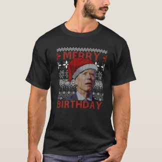 Santa Joe Biden Merry Birthday heeft grappig Ugly  T-shirt