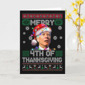 Santa Joe Biden Prettig 4e Thanksgiving Hulpbronne Kaart (Gele Bloem)
