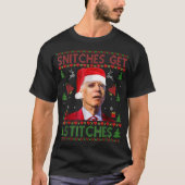 Santa Joe Biden Snitches-Get-Stitches Kerstmis Ug T-shirt (Voorkant)
