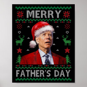 Santa Joe Biden Vrolijke Vaderdag Lelijke Kerst S Poster