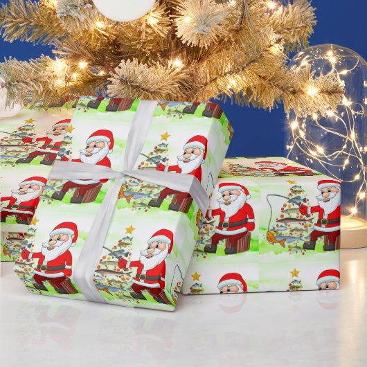 Santa Joins Vist fans voor Kerstmis Cheer! Cadeaupapier (Feestdagen)
