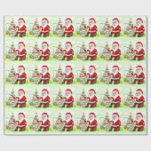 Santa Joins Vist fans voor Kerstmis Cheer! Cadeaupapier (Vlak)
