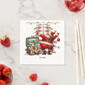 Santa Joins Vist fans voor Kerstmis Cheer! Servet (Insitu)